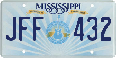 MS license plate JFF432