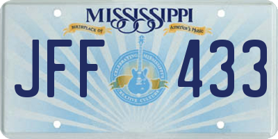 MS license plate JFF433