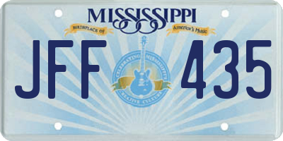 MS license plate JFF435