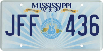 MS license plate JFF436