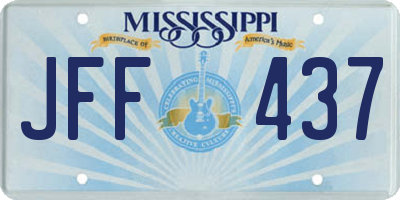 MS license plate JFF437