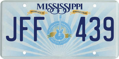 MS license plate JFF439