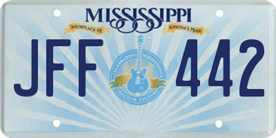 MS license plate JFF442