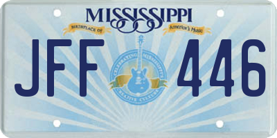 MS license plate JFF446