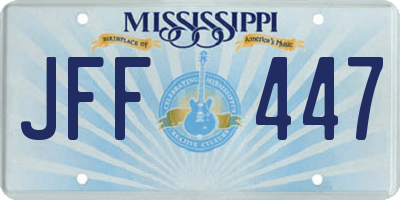 MS license plate JFF447