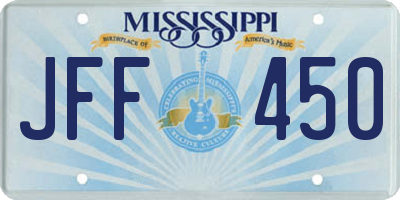 MS license plate JFF450