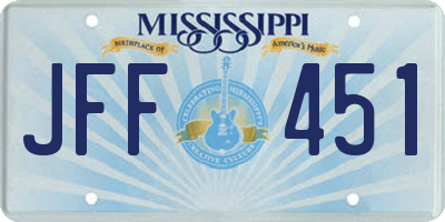 MS license plate JFF451