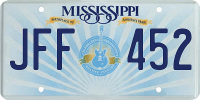MS license plate JFF452