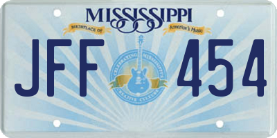 MS license plate JFF454