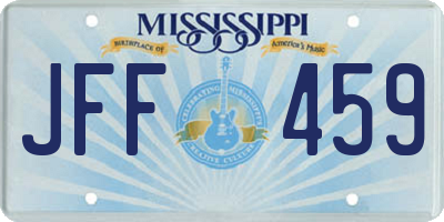 MS license plate JFF459