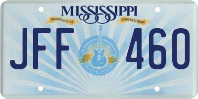 MS license plate JFF460