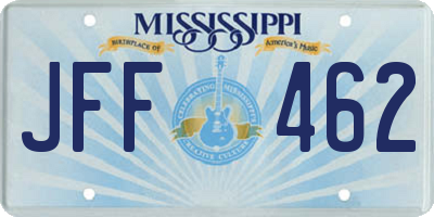 MS license plate JFF462