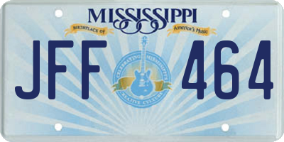 MS license plate JFF464