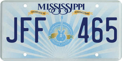 MS license plate JFF465