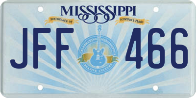 MS license plate JFF466