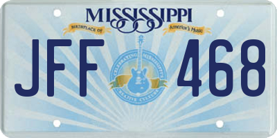 MS license plate JFF468