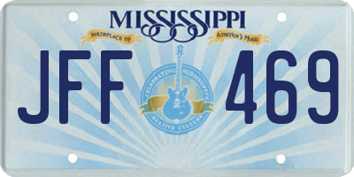 MS license plate JFF469