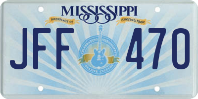 MS license plate JFF470