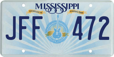 MS license plate JFF472