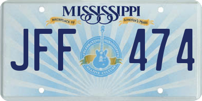 MS license plate JFF474