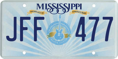 MS license plate JFF477