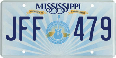 MS license plate JFF479