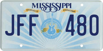 MS license plate JFF480