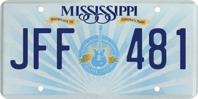 MS license plate JFF481