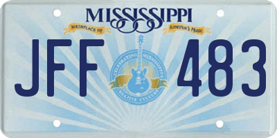 MS license plate JFF483