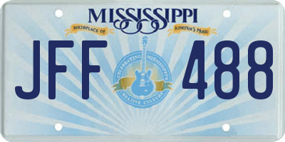MS license plate JFF488