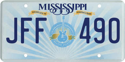 MS license plate JFF490