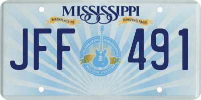 MS license plate JFF491