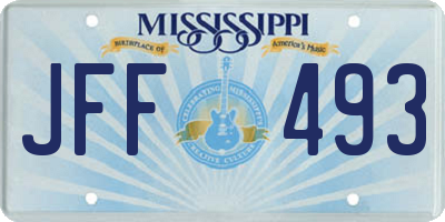 MS license plate JFF493