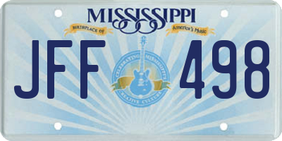 MS license plate JFF498