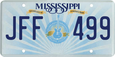 MS license plate JFF499