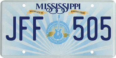 MS license plate JFF505
