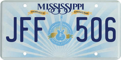MS license plate JFF506