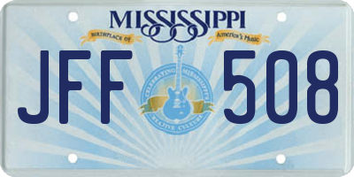 MS license plate JFF508