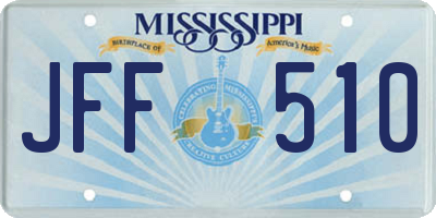 MS license plate JFF510