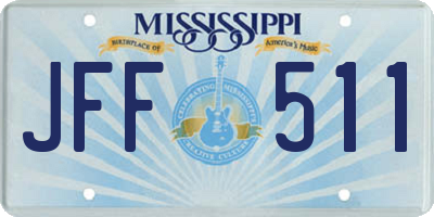 MS license plate JFF511