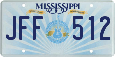 MS license plate JFF512