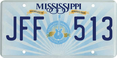 MS license plate JFF513