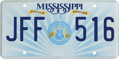 MS license plate JFF516