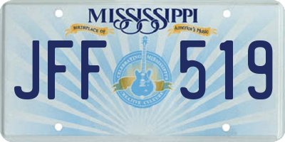 MS license plate JFF519