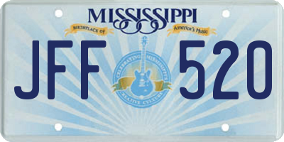 MS license plate JFF520