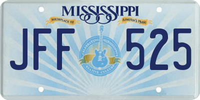 MS license plate JFF525