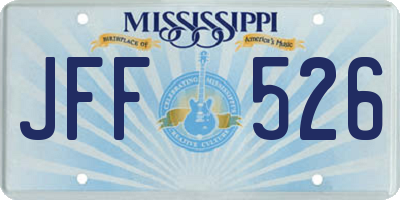 MS license plate JFF526