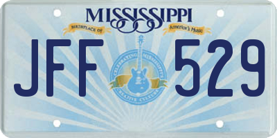 MS license plate JFF529