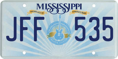 MS license plate JFF535