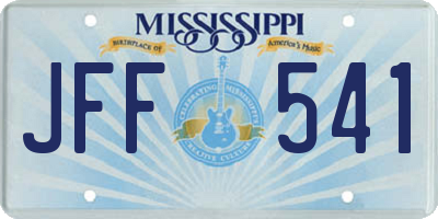 MS license plate JFF541